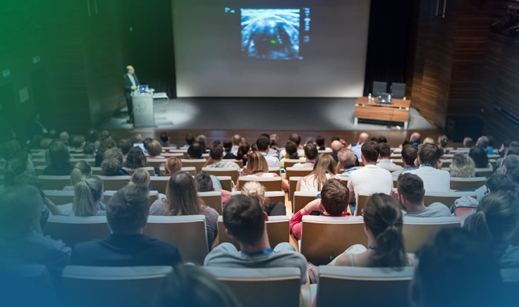 Auditorium with people attending a professional training session